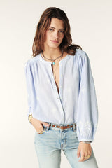 BA&SH DUHA SHIRT IN BLUE CIEL