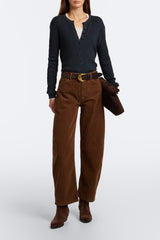 NILI LOTAN TRIBECA PANT IN HAZELNUT CORD