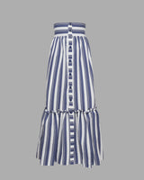 LORETTA CAPONI TECLA SKIRT IN AIR FORCE BLUE STRIPES