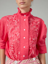 THIERRY COLSON VITA BLOUSE WITH HAND EMBROIDERIES