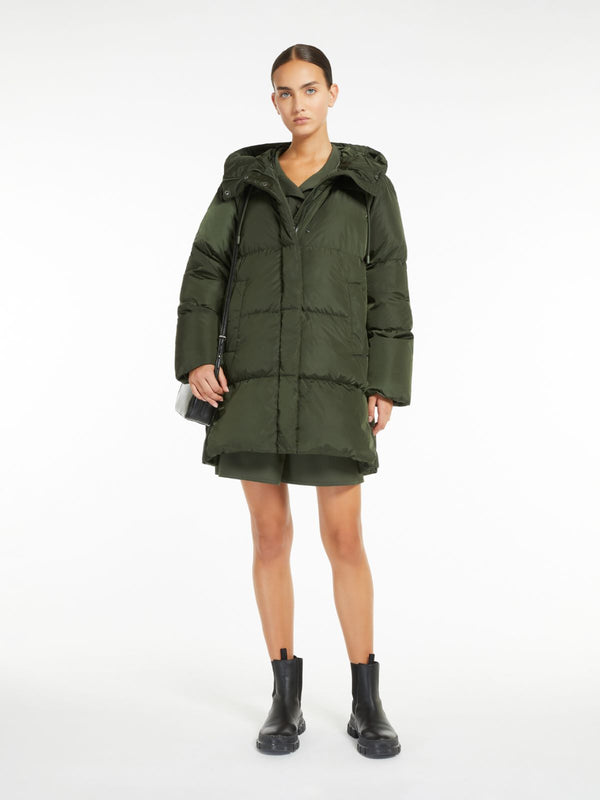 WEEKEND MAX MARA WATER-REPELLANT TAFFETA PUFFER IN DARK GREEN