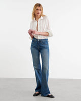 NILI LOTAN NATHAEL RUFFLE SHIRT IN IVORY
